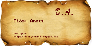 Diósy Anett névjegykártya